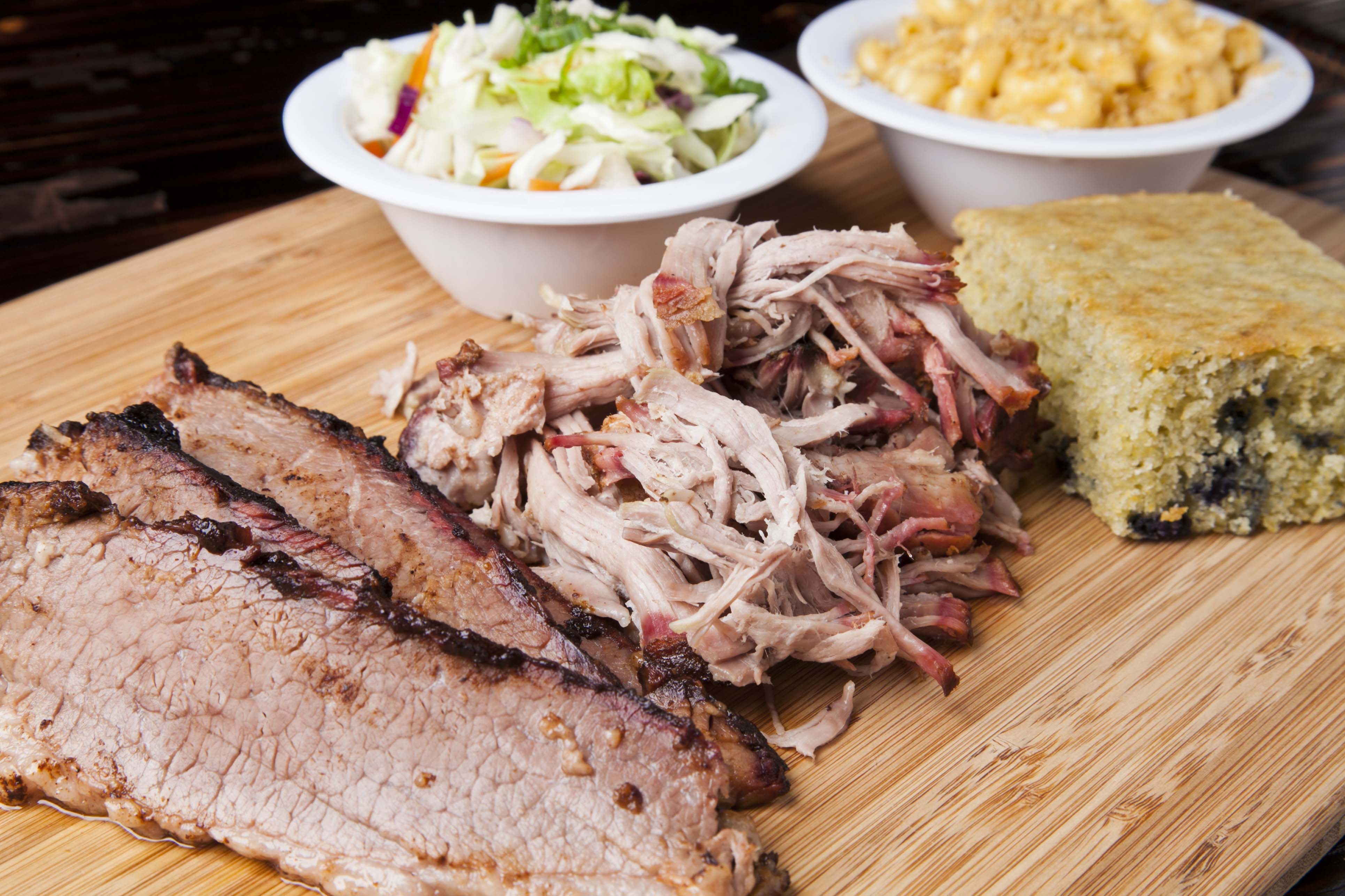 Order Two Meat Plate food online from Beach Pit BBQ Newport-Mesa store, Costa Mesa on bringmethat.com