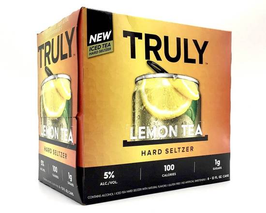 Order Truly Lemon Tea - 6 Pack Cans food online from Divine Wine and Spirits store, San Diego on bringmethat.com