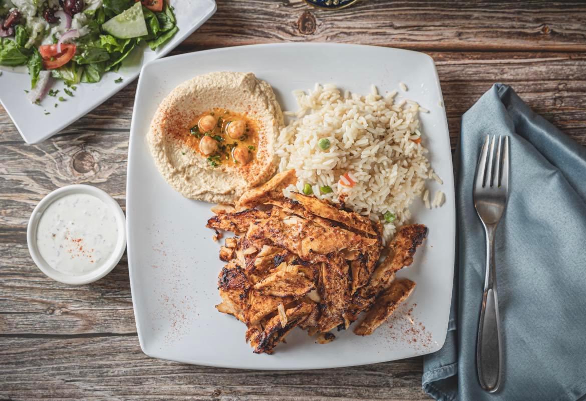 Order Chicken Shawarma Plate (GF) food online from Byblos Express store, Highlands Ranch on bringmethat.com