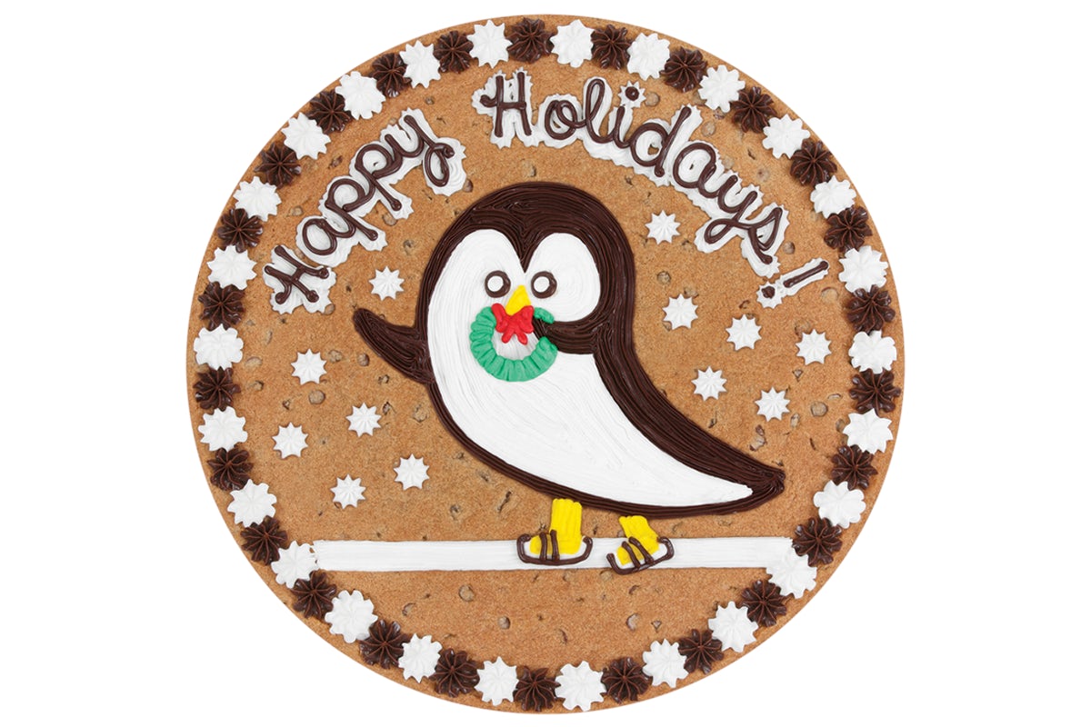 Order Happy Holidays Penguin - HW2818  food online from Great American Cookies - Bel Air Mall store, Mobile on bringmethat.com