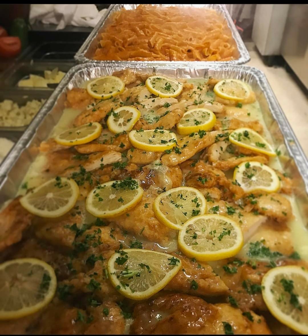 Order Chicken Francese Catering - Half Tray food online from Ciminelli Pizza store, Bethpage on bringmethat.com