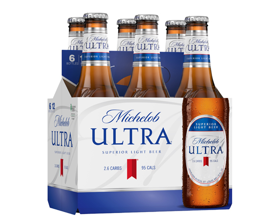 Order Michelob Ultra 6 Pack - 12 oz. Bottle Beer  food online from Plaza Diamond Liquor store, Diamond Bar on bringmethat.com