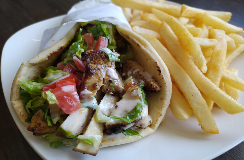 Order Chicken Kabob Wrap and Fries food online from Kooby store, La Crescenta on bringmethat.com