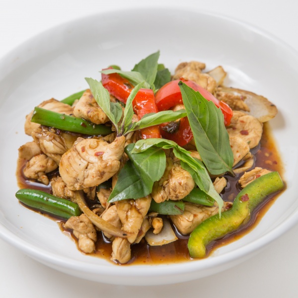 Order CK1. Basil Chili with Meat (No Rice) food online from Dokbua Thai Kitchen store, Brookline on bringmethat.com