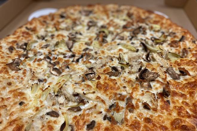 Order Chicken Artichoke Pizza food online from Blazzin Pizza Corp store, Vancouver on bringmethat.com