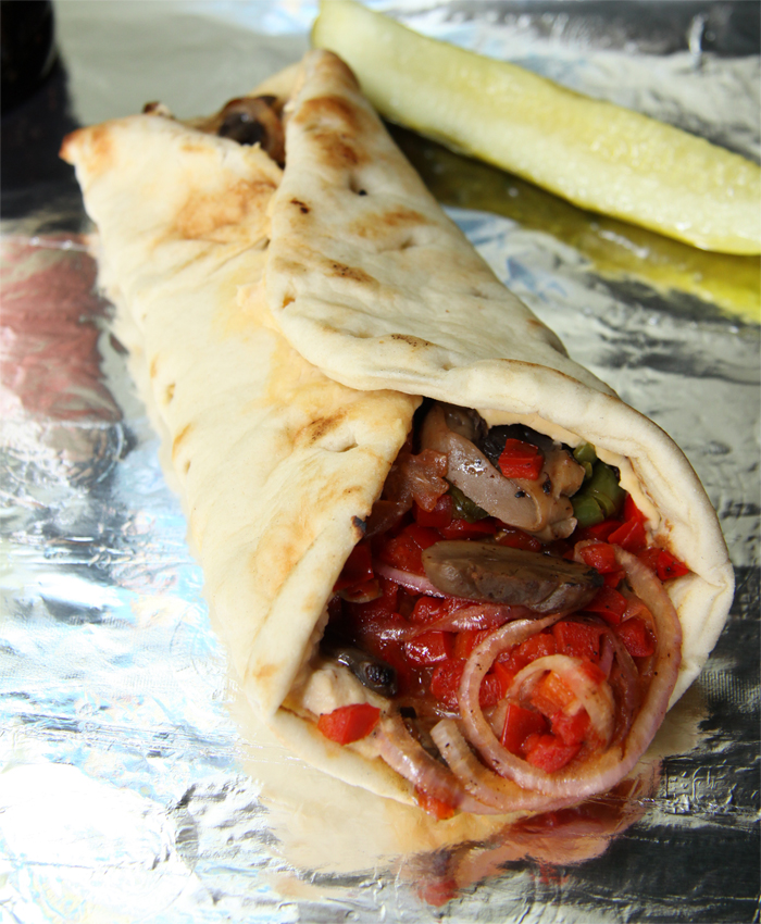 Order The Juno  - Grilled Veggie Pita food online from Mr. Zub's Deli store, Akron on bringmethat.com